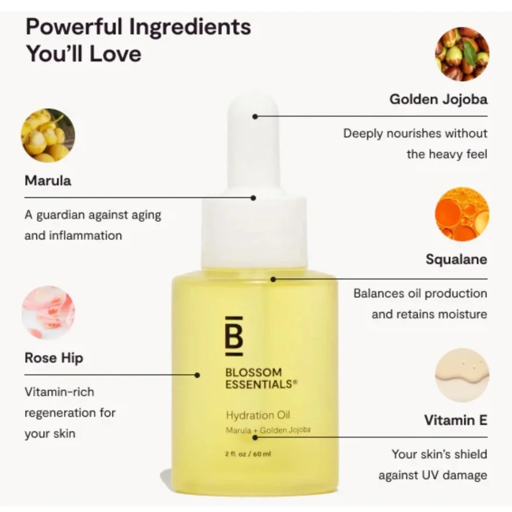 Blossom Essentials Hydration Facial Oil Full Size 1.9oz Sealed
